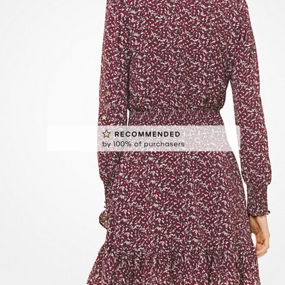 MICHEAL Michael Kors Leaf Print Ruffled Crepe Dress - Picture 5 of 5